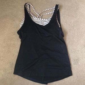 Athleta tank size xs with striped built in bra